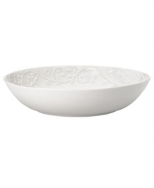 An elegant white-on-white dinnerware pattern featuring an embossed vine motif and interior glaze, the Opal Innocence Carved collection of dinnerware and dishes gets your table set for refined dining every day. Qualifies for Rebate