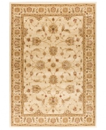 Inspired by intricately-woven rugs of Persia, the Meshad area rug offers beautiful, transitional style. Soft tones like cream, gold and sage are woven in dense, heavy-weight heat-set polypropylene for a surprisingly lush, high-fashion addition to any room. Made in the USA.