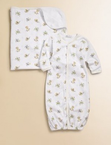 Wrap your little one in warmth with the softest pima cotton, printed with whimsical nursery rhyme characters.27½W X 27½HPima cottonMachine washImported