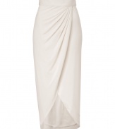 Feminine and flawless, Rachel Zoes draped ecru skirt guarantees a romantic polish to your look - Wrapped front with a self-tie sash, pleated side detail - Softly draped fit - Team with everything from tees and ankle boots to the matching top and evening accessories