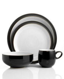 Perfect for every day, Denby's Jet Black dinnerware is built to last and crafted to withstand dishwasher, microwave and oven use for unparalleled convenience. Mix and match with the other Jet patterns to create your ideal table place settings.