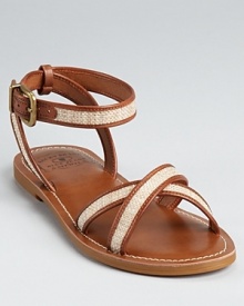 Woven straw is trimmed in rich leather on these Lucky Brand sandals, a summery style perfect for everyday.