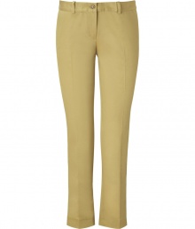 Inject stylish refinement into your workweek look with these chic pants from Michael Kors - Trouser style with off-seam pockets and back welt pockets with button, belt loops, trendy ankle-length, slim cut - Pair with a cashmere sweater and classic pumps