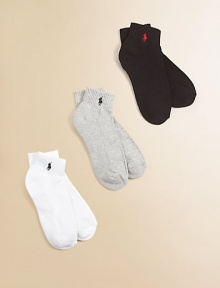 Plush, sporty socks will keep little feet stylish with pony logo.80% cotton/19% polyester/1% spandexMachine washImported