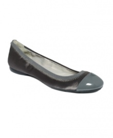 Calvin Klein's Page Sport ballet flats are smooth and pretty with a cute patent cap toe and subtle wedge.