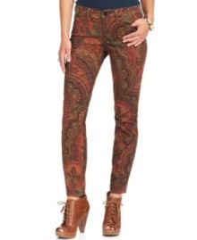 A fall must-have, these Lucky Brand paisley skinny jeans hit the printed-denim trend right on the mark!