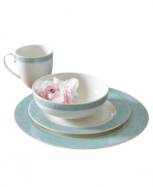 With a fresh, feminine feel and exceptional durability, Lucille Teal dinnerware delivers lasting style to every day and occasion events. A fanciful pattern created by Monsoon and inspired by 1950s lace trims and drapes the contemporary porcelain place settings from Denby.