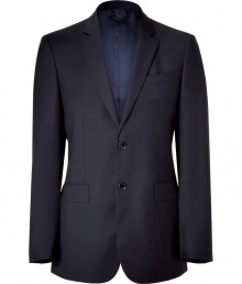 Detailed in luxurious virgin wool, Burberry Londons Milbury jacket is a must for timeless-classic looks - Micro peaked lapel, long sleeves, buttoned cuffs, flap pockets, double buttoned front, back vent - Modern tailored fit - Team with matching trousers and a flawless button-down for work, or dress down with jeans and Chelsea boots for weekday sophistication