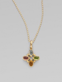 Colorful semi-precious stones are richly framed in 18k gold.Aquamarine, pink tourmaline, peridot, citrine, blue moonstone 18k gold Length, about 1 Made in Italy  Please note: Necklace sold separately.