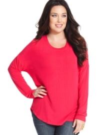 Seven7 Jeans' long sleeve plus size top is a perfect addition to your weekend wardrobe.