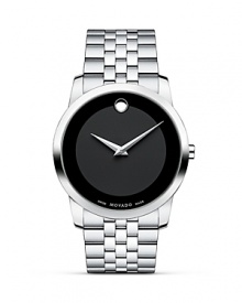 Men's Movado Museum Classic® watch in solid stainless steel with black Museum dial.