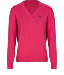 Both bright and contemporary, Etros V-neck pullover is as chic as it is versatile - V-neckline, long sleeves - Modern slim fit - Wear with tailored trousers and a sleek button-down or tee