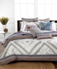 A bedtime exploration! This Echo Tribal Blocks decorative pillow adds extra dimension to your bed with sophisticated embroidery and beaded accents. Zipper closure.