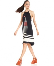 Sail away in style with this RACHEL Rachel Roy sweater dress -- perfect for a nautical-inspired summer look!