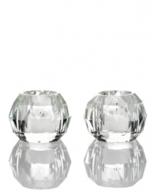 Faceted crystal balls predict a bright future as Afterglow votive candle holders from Lighting by Design. A dazzling gift for newlyweds!