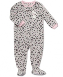 Prepare her for big adventures in her dreams with this exotic animal-print footed coverall from Carter's.