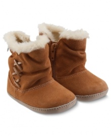 Cute and cozy, your little snow bunny will want to wear these booties in and outdoors.