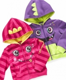 Little sweatshirt of horror. Entice her imagination with Belle du Jour's world of cartoon monsters.