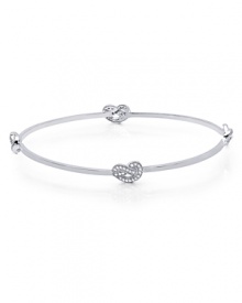 True love is like a knot that never comes undone. With cubic zirconia-encrusted hearts, this platinum vermeil pave bracelet lets her know just how you feel.