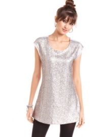 Party-perfect: dazzle like a disco ball in Belle Du Jour's super-fun sequin-front shift dress!