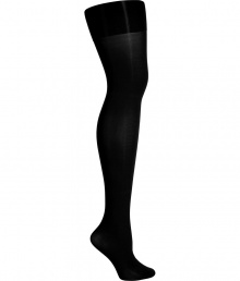 Simple and chic, Fogals opaque black thigh-high stockings are an easy way to add a seductive edge to your outfit - Opaque, extra soft and comfortable, smooth border, nude heel, reinforced toe - A must-have essential for day and evening alike