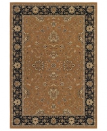 Evoking classing Persian patternwork in an ebony, gold and cream ground, the Tamena area rug from Couristan offers intricate beauty for your floors. Woven of heat-set Courton™ polypropylene, a synthetic fiber that's meticulously crafted for durability.