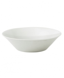 White dinnerware that's perfect for every day. The 1815 serving bowl from Royal Doulton features sturdy porcelain streaked white on white for serene, understated style.