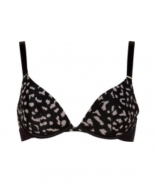 Serve up sexy style in this animal print-covered balconette bra from Stella McCartney - Molded full cups, underwire, adjustable straps, all-over animal print - Perfect under any outfit or paired with a matching bra for stylish lounging