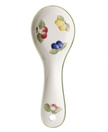 Bring the lush bounty of the French countryside to your table with this charming spoon rest. Fresh summer fruits and green trim adorn durable porcelain. From Villeroy & Boch's collection of serveware.