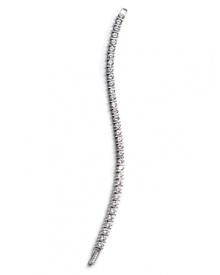 Intricately set in a bar design, Crislu's round-cut tennis bracelet makes your whole look brighten.