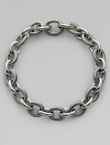 From the Chain Collection. Alternating cable and plain oval links in signature sterling silver.Sterling silver Length, about 18½ Hidden clasp Imported 