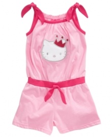 The princess of the playground. She'll stand out among her play pals in this bright one-piece from Hello Kitty.