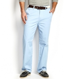 These flat-front pants from Nautica will have you cruising the weekend in style.