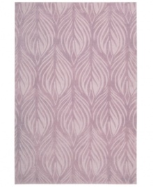 A soothing leaf design is carved into lush lavender, evoking modest and elegant style in this area rug from Nourison. Hand tufted of long polyester fibers for added strength and softness, the Contour area rug creates an ideal accent for any modern room.