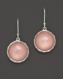 Faceted mother-of-pearl doublets add a sweet, rosy flush to sterling silver.