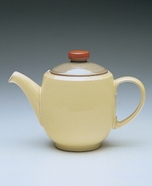 Warm, natural colors and a retro feel combine in this large teapot. From Denby's dinnerware and dishes collection.