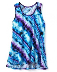 She'll love the groovy, rippling tie dye pattern of Aqua's cool cotton tank.