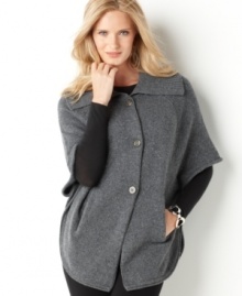 This sweater coat from Charter Club features a relaxed fit and batwing sleeves for elegant style. Pair it with pants and flats for the chicest look of the season.