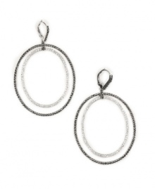 Let fashion come full circle with these chic drops by Judith Jack. Earrings feature two sparkling circles decorated with crystals and marcasite, set in sterling silver. Approximate drop: 2 inches.