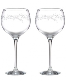 Big on elegance. Gardner Street Platinum Signature goblets feature delicately etched vines and fluid lines in generously proportioned crystal. From kate spade new york.