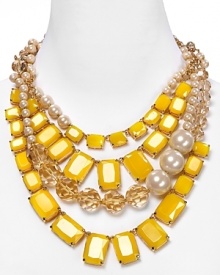 Make statement shine your signature with this bold bib necklace from kate spade new york. In a sunny shade, it adds a bright touch to a neutral neckline.