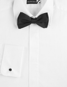 EXCLUSIVELY OURS. For this elegant tuxedo shirt, we turned to Italy's long tradition of expert craftsmanship and tailoring. The result? A classic-fitting new standard in tonal herringbone-patterned cotton. Buttonfront Point collar French cuffs with knot detail Cotton Machine wash Made in Italy 