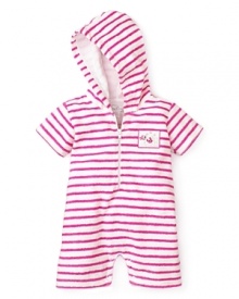 Kissy Kissy Infants' Ocean Amigos Terry Hooded Beach Romper - Sizes 0-18 Months