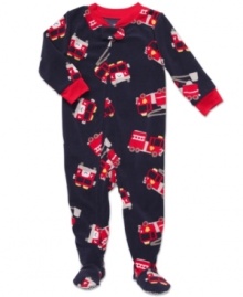 Sweet style to the rescue. When he needs to get to sleep quick, settle him down in this fun firetruck sleeper from Carter's.