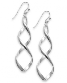 A new twist! Add a fresh fashion look to your jewelry collection with these chic linear twist earrings from Style&co. Set in silver tone mixed metal, they're a versatile style that works for day or evening. Approximate drop: 2-1/2 inches.