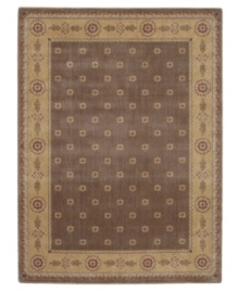 As a striking new addition to your home décor, this elegant rug will bring an inviting aesthetic to any room with its vines and blossoms in a gentle brown palette. Bearing the rich patina of premium-quality Opulon¿ yarns, each rug boasts a densely woven and strikingly luxurious pile that's a pleasure to touch and admire. One-year warranty.