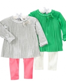 She'll look put-together and pretty in this tunic and leggings set by First Impressions.