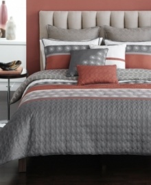 It's all in the details. This Naples comforter set features a horizontal, pieced look complete with plush embroidered details and soothing color for a statement-making look in your space. Comes complete with shams, bedskirt and decorative pillows.