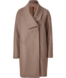 An effortless chic choice with a decidedly French flair, Cacharels wool twill coat guarantees a contemporary polish to cool weather looks - Softly folded collar, long sleeves, hidden double-breasted button-down front, front slit pockets, kick pleat - Straight silhouette - Wear over modern knits with leather leggings and ballerinas