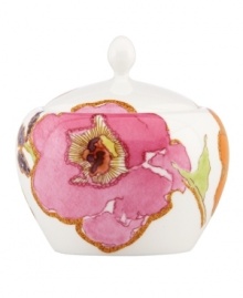 Like bringing a Monet to life, this darling sugar bowl places watercolor beauty in the palm of your hand. Coordinates with the Floral Fusion dinnerware collection by Lenox. Qualifies for Rebate